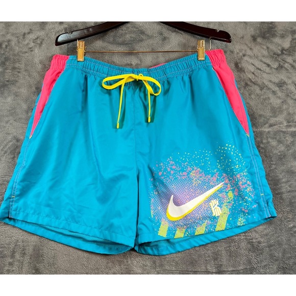 Nike Kyrie Graffiti Basketball Shorts Mens 3X Digital Blue Neon